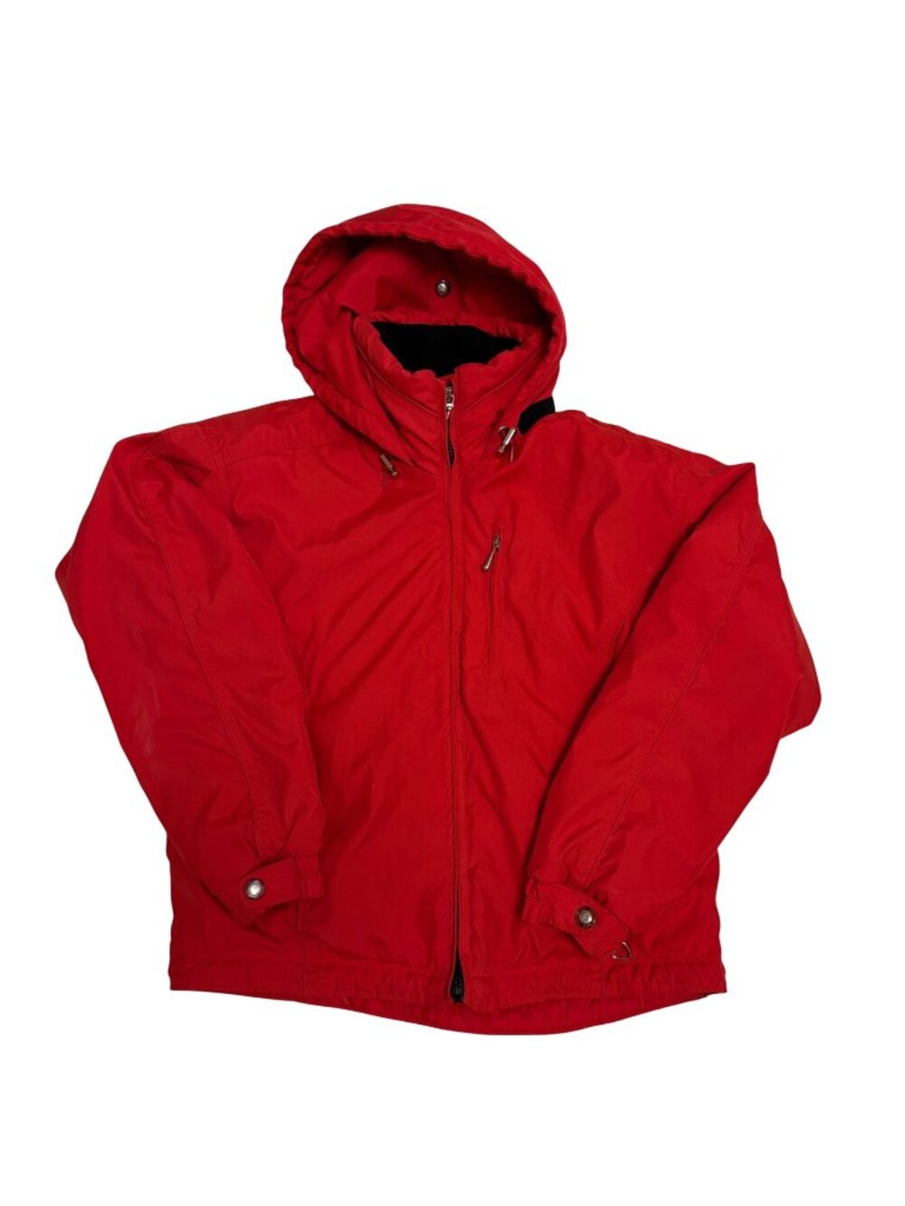 Obermeyer Iris Womens Red Ski Jacket Size 8 Hooded Nylon Polyester Zip Coat